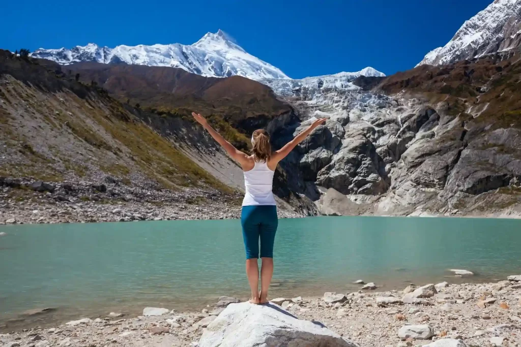 Meditating in Nepal Himalayas