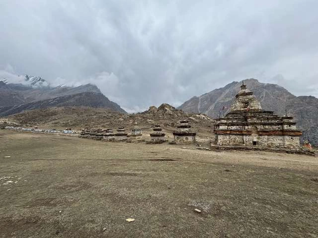 Square-shaped stone stupas