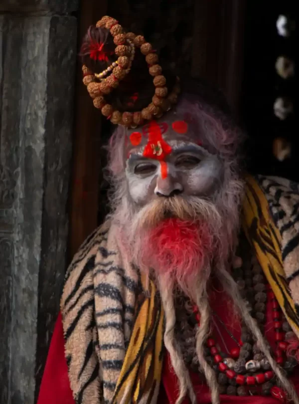 A Nepali Sadhu with his face covered in ashes